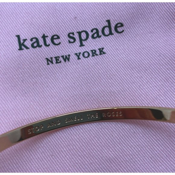 Kate Spade Rose Gold Idiom Bangle Stop and Smell the Roses - Picture 3 of 4